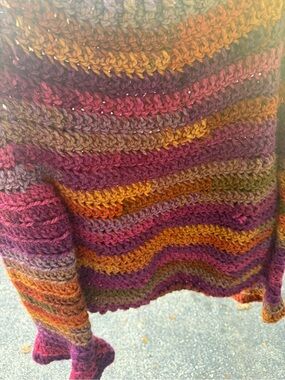 Multicolor Striped Crochet Women's Sweater - Cozy Autumn Hues